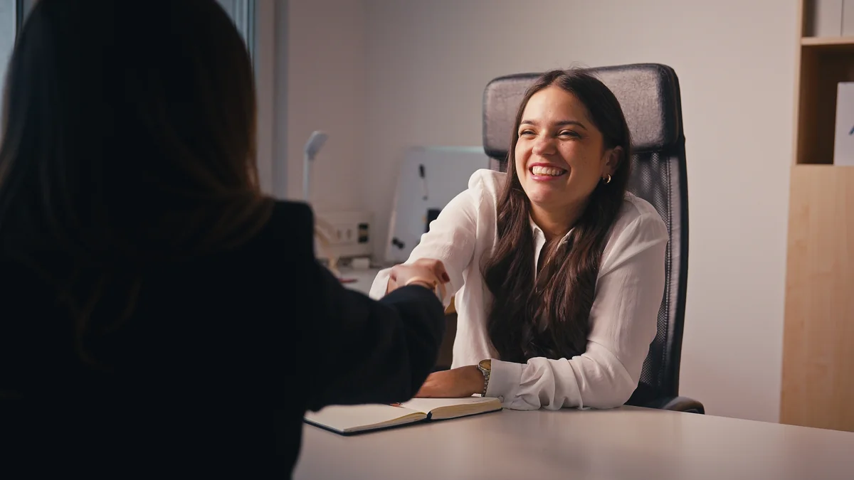 Cinematic scene in a business setting