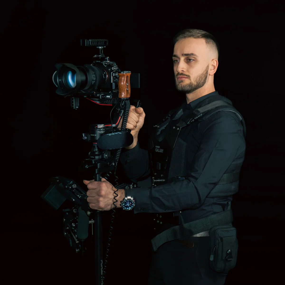 Filmmaker behind a cinema camera