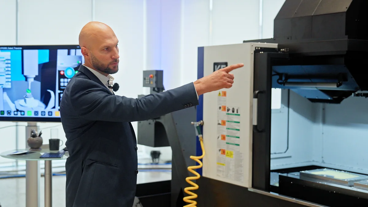 Team member focused on industrial work