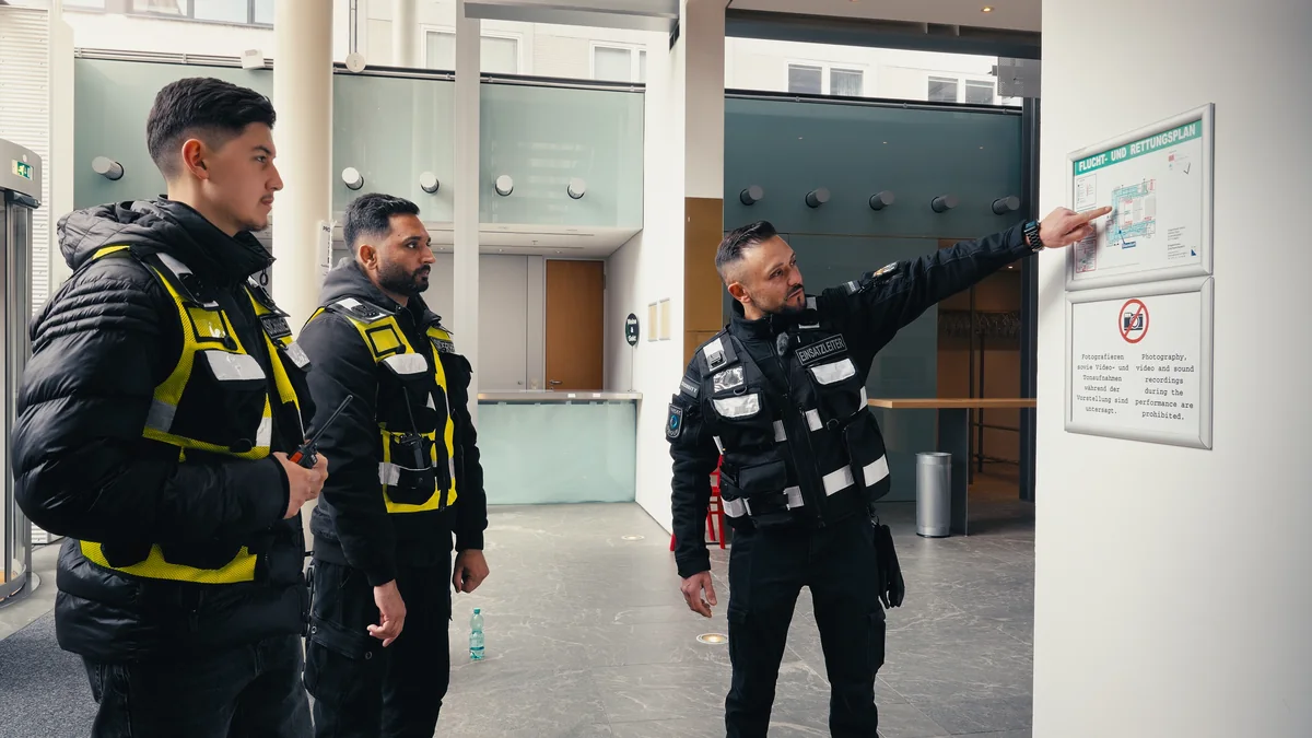 Security team during a night assignment